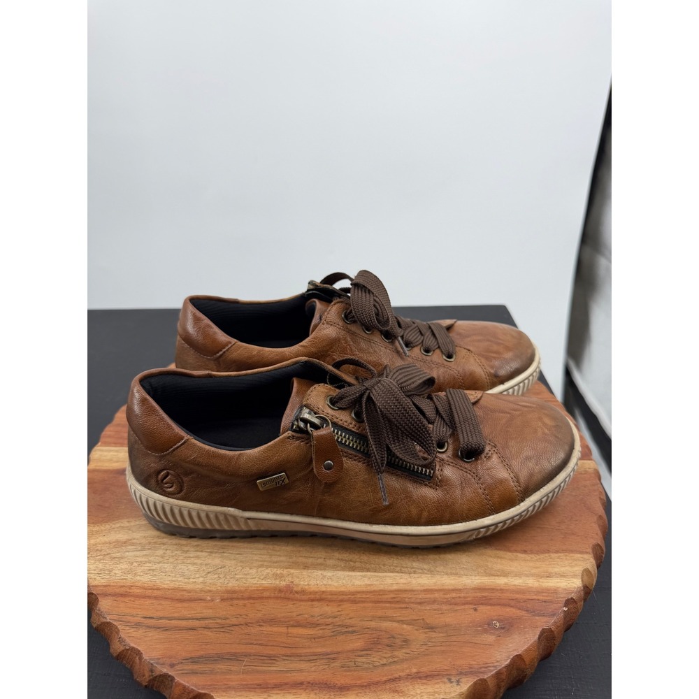 Remonte maditta Leather‎ Side Zip Sneakers Womens 40 8.5-9 Brown Low Top